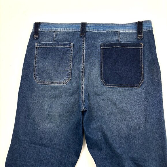 Time And Tru Boyfriend Patch Detail Women's size 18 Medium Blue Denim jeans - Picture 4 of 4